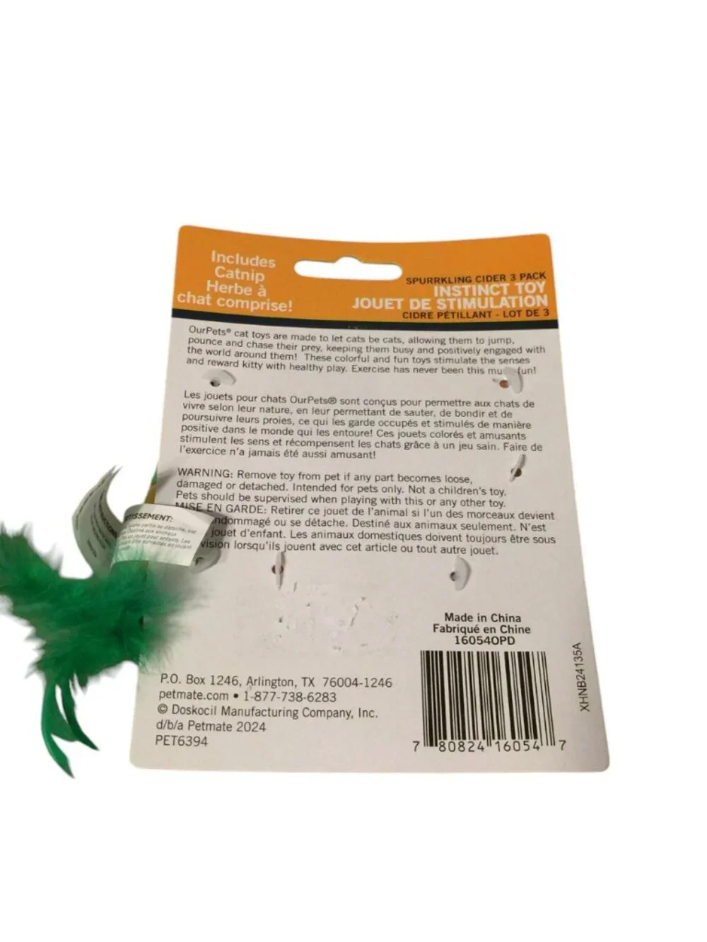OUR PETS Spurrkling Cider 3 Pack Plush Cat Toy Set of 3 Instinct Toy